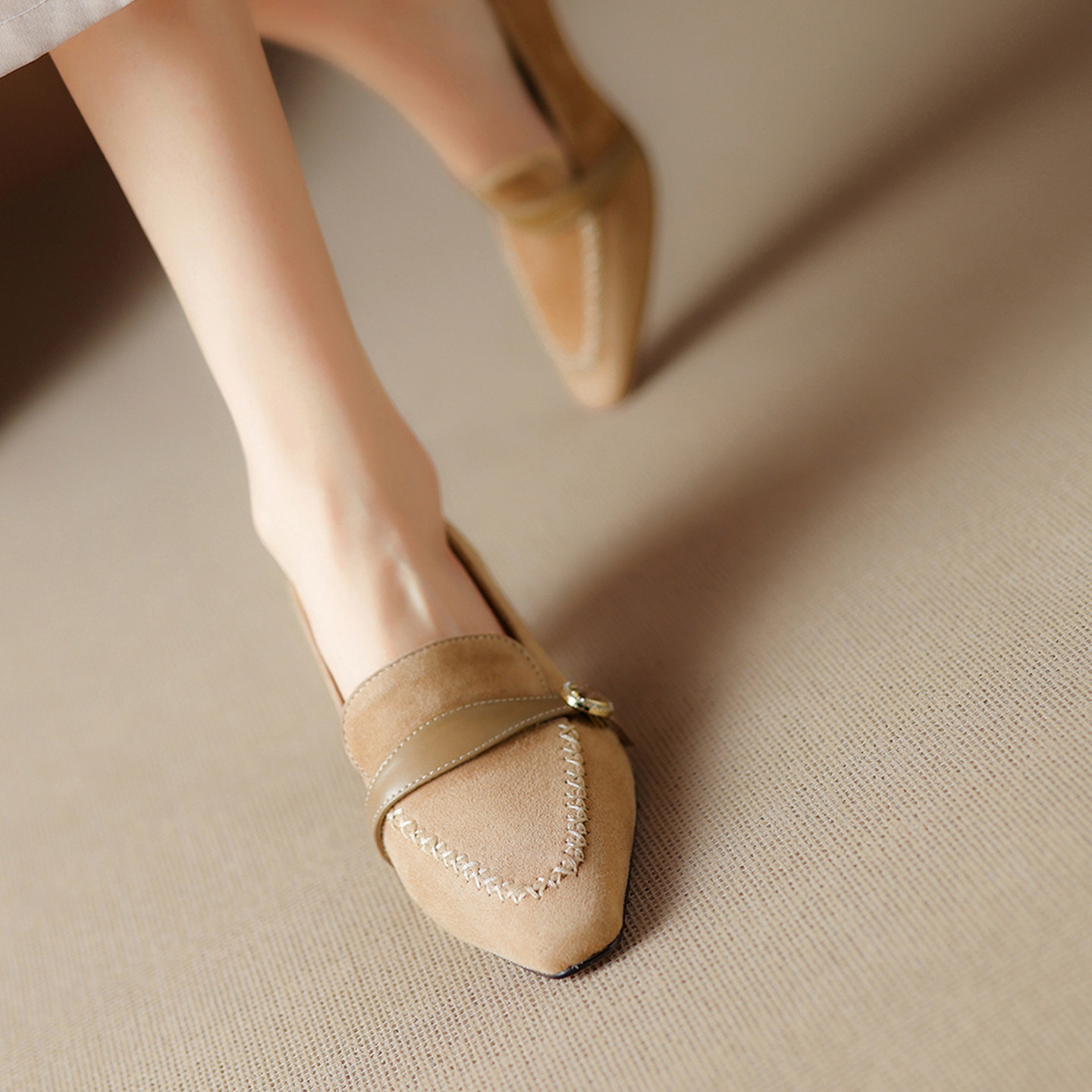 陆大叔~手工女鞋5.5CM酒杯跟方头中口真皮女鞋通勤百搭乐福鞋单鞋,女鞋,浅口单鞋,淘宝优惠券,粉丝福利购,淘宝优惠卷