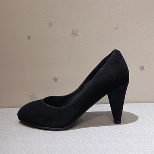 8CM锥形跟圆头浅口高跟鞋 真皮女鞋 OL职业鞋 面试单鞋 工作鞋 陆大叔