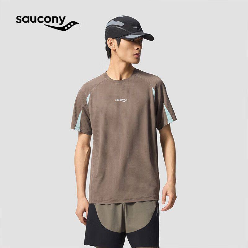 SAUCONY/索康尼男吸湿速干立体剪裁宽松圆领短袖T恤运动官仓直发