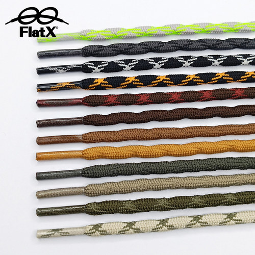 FlatX专业户外登山鞋带5mm圆X加压织造耐磨防松脱 越野攀岩鞋带