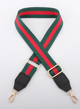 FREE红绿条纹包包肩带斜挎包带38mm百搭休闲尼龙帆布可调节包配件
