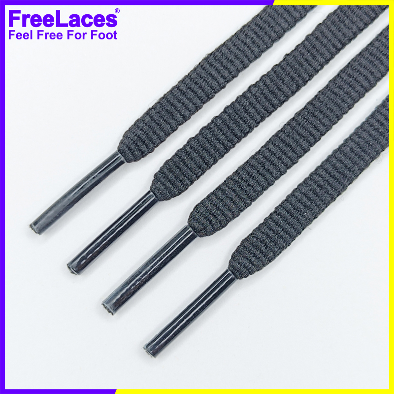 新款跑步鞋鞋带6mm横纹防松脱编织飞马41跑鞋黑白色FREELACES原装