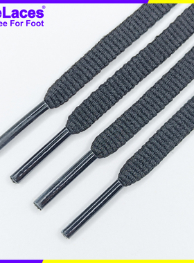 新款跑步鞋鞋带6mm横纹防松脱编织飞马41跑鞋黑白色FREELACES原装