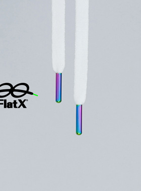 FlatX风里子8mm扁彩金色头鞋带白色+镭射蓝色空军一号AF1冰蓝