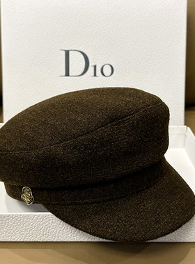 韩国百搭气质鸭舌帽平顶复古秋冬报童帽洋气画家帽英伦百搭金扣潮