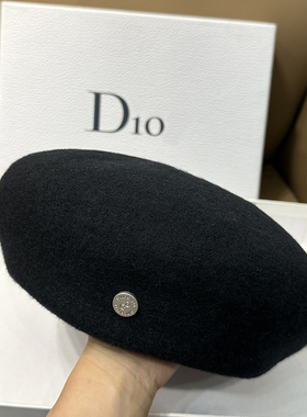 澳洲羊毛绒贝雷帽大头围显脸小黑色画家帽英伦立体南瓜帽复古报童