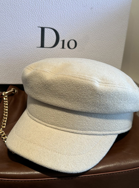 秋冬纯色简约毛呢画家帽时尚复古报童帽保暖逛街鸭舌帽黑白色八角