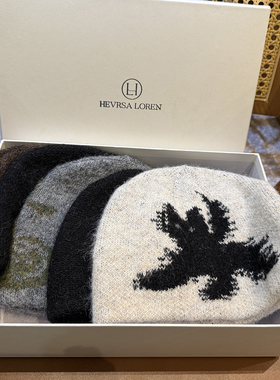 韩版提花羊毛帽女冬季保暖护耳冷帽显脸小毛线帽复古渔夫帽潮盆帽