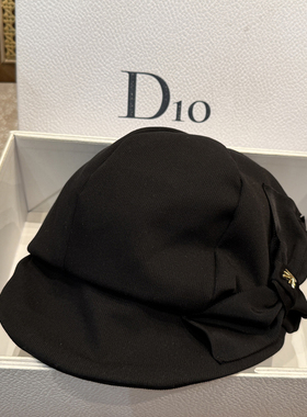 四季款小香风蝴蝶结渔夫帽女复古黑色礼帽女显脸小逛街气质盆帽