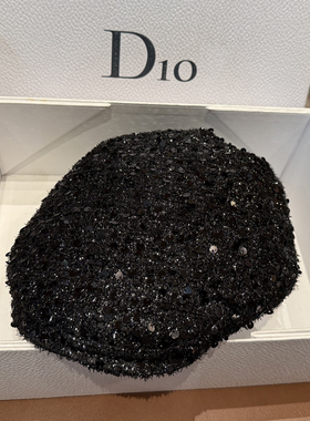 黑色亮片前进帽时尚百搭蓓蕾帽逛街英伦鸭舌帽显脸小女出游遮阳帽