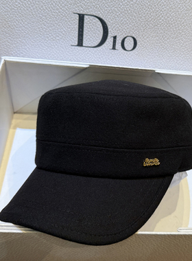 秋冬毛呢保暖马术帽休闲字母鸭舌帽时尚简约显脸小骑士帽子逛街潮