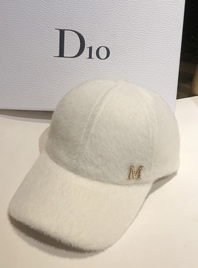 日系男女情侣棒球帽M标字母鸭舌帽休闲户外遮阳帽秋冬百搭潮帽子