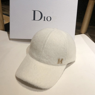 日系男女情侣棒球帽M标字母鸭舌帽休闲户外遮阳帽秋冬百搭潮帽子