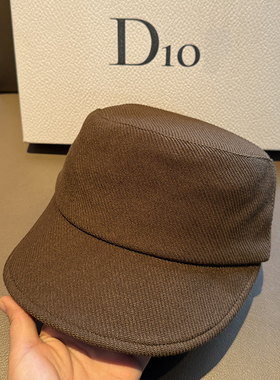 日系时尚简约马术帽平顶休闲鸭舌帽纯色百搭帽子女折叠骑士帽画家