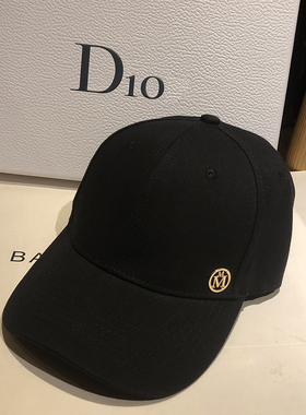 韩国百搭字母棒球帽M标鸭舌帽遮阳情侣防晒帽男女黑色网红显脸小