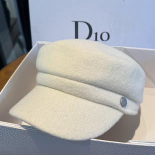 秋冬羊毛呢鸭舌帽百搭简约马术帽显脸小画家帽子女报童英伦骑士帽