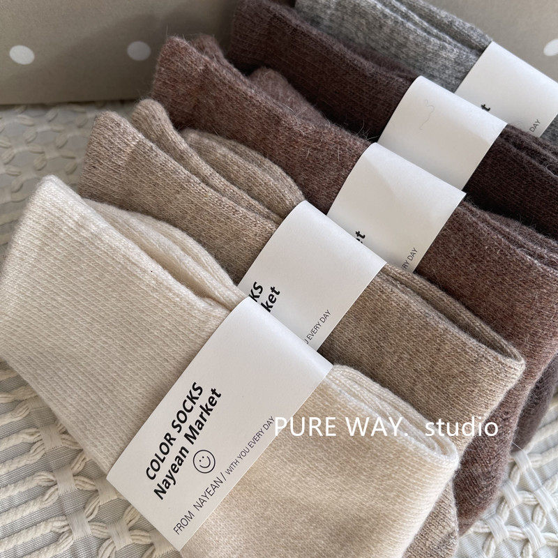 冬季加厚保暖兔羊毛柔软高罗口纯色中筒袜子女士堆堆袜简约松口袜,女士内衣/男士内衣/家居服,中筒袜,淘宝优惠券,粉丝福利购,淘宝优惠卷