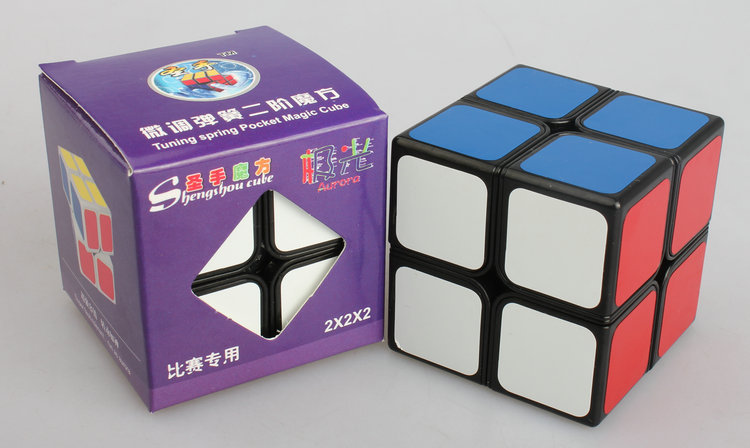 圣手极光二阶魔方黑色2X2X2 ShengShou 50mm二阶黑底