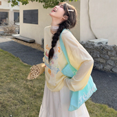 森女部落甜美风薄款 宽松显瘦百搭内搭上衣春季 圆领长袖 T恤女新款