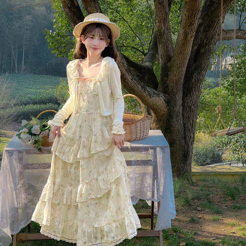 森系碎花吊带裙女春小个子连衣裙
