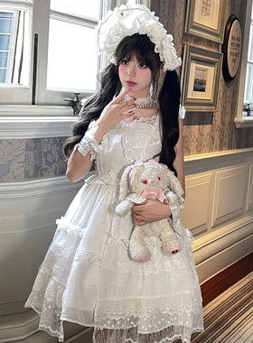 森女部落原创轻lo裙洛丽塔小裙子重工蕾丝连衣裙女2025新款设计感