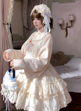 森女部落童话卡通刺绣无袖连衣裙女新款设计感叠穿轻lo背心裙春季