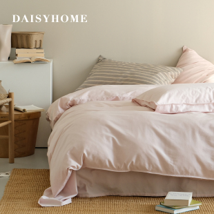 DAISYHOME原创北欧风60支水洗长绒棉全棉简约床单床笠四件套床品