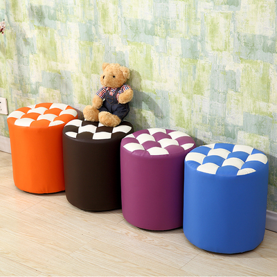 独凳家用软包园凳子圆形沙发皮坐墩子凳子茶几边凳家用客厅时尚凳