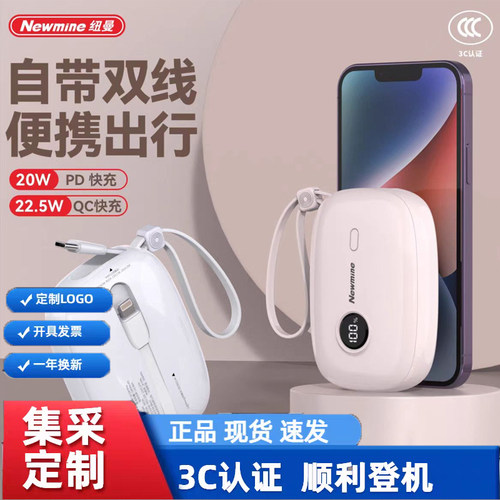 纽曼10000毫安双线自带线