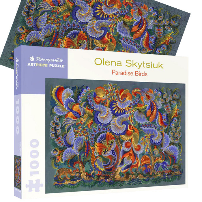 美国石榴pomegranate进口拼图 1000片 乌克兰民间艺术 《极乐鸟》