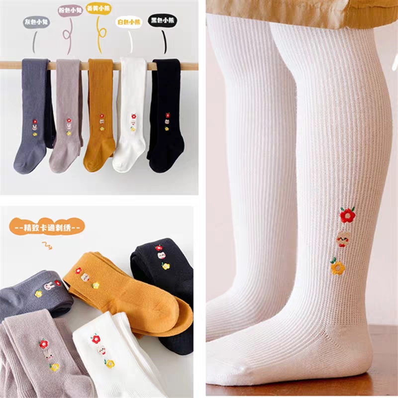 多色女童中童韩版花朵连裤袜