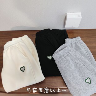 可穿5度以上 爱心加厚一体绒束口卫裤 110 女童冬季 170码 口碑回购