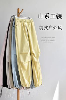 女士美式工装裤山系软壳运动直筒