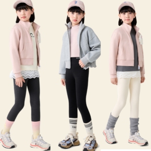 一体奥丽绒保暖长裤 女童秋冬加厚高腰打底裤 中厚特厚任选 三防