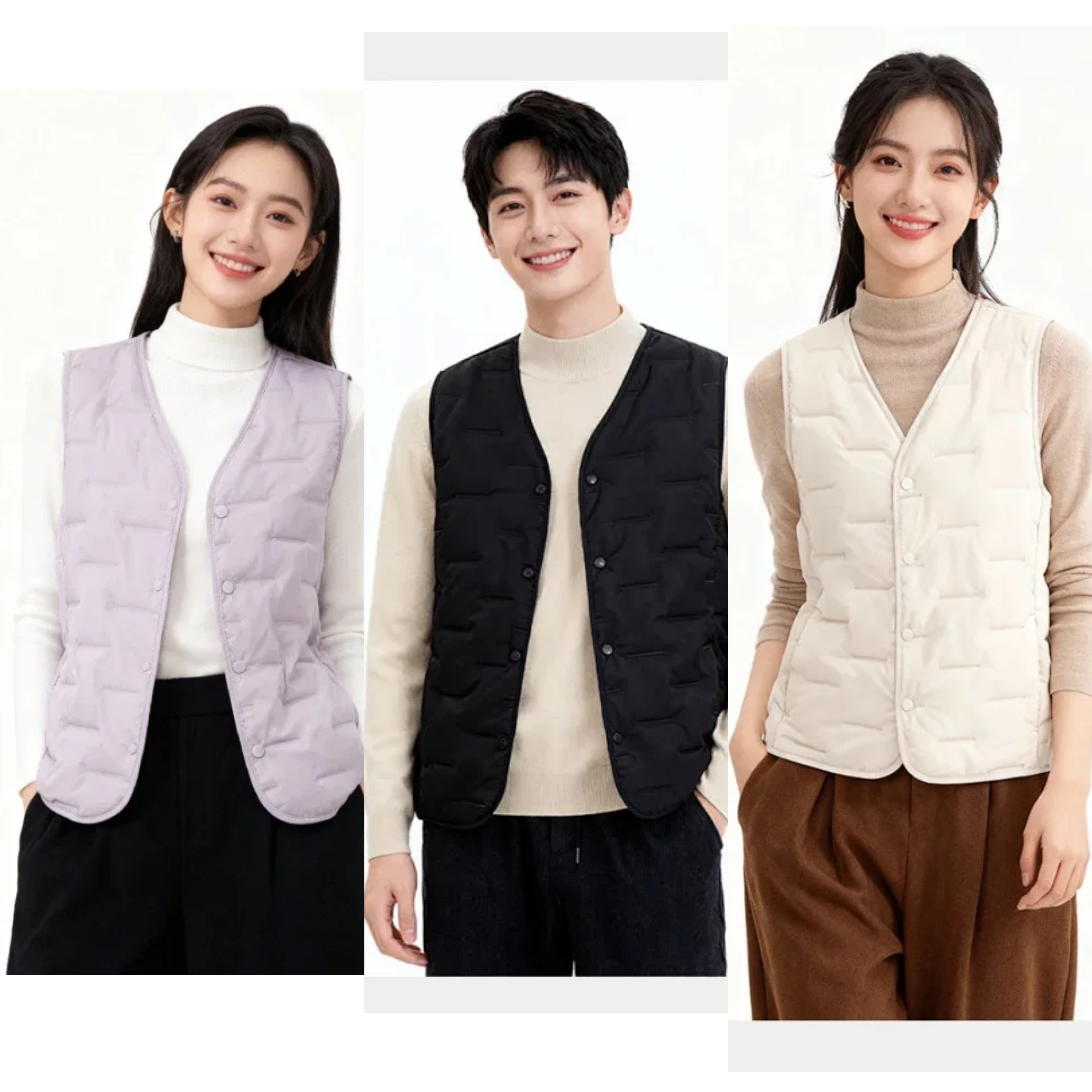 夹层100绵羊毛  男士女士秋冬轻量绒感马甲 柔软保暖简约V领坎肩,女士内衣/男士内衣/家居服,保暖背心,淘宝优惠券,粉丝福利购,淘宝优惠卷