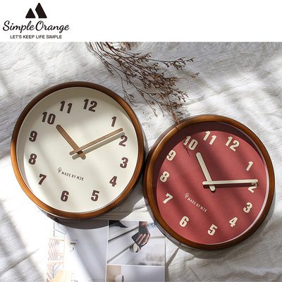实木挂钟客厅家用简约现代静音钟