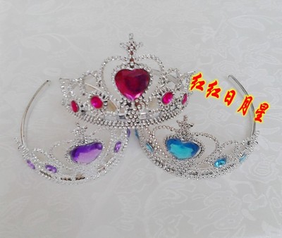 道具儿童派对头饰生日皇冠生日头扣发卡发箍紫色公主头饰女童