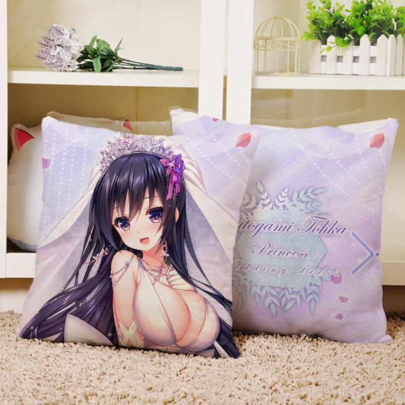 约会大作战婚纱夜刀神十香动漫二次元睡枕靠枕垫抱枕毛绒公仔玩偶