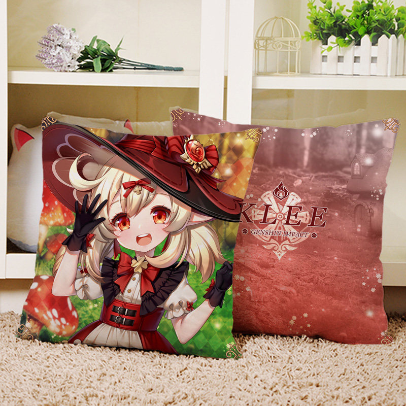 原神可莉动漫可定制二次元双面睡枕方枕沙发靠枕小抱枕周边