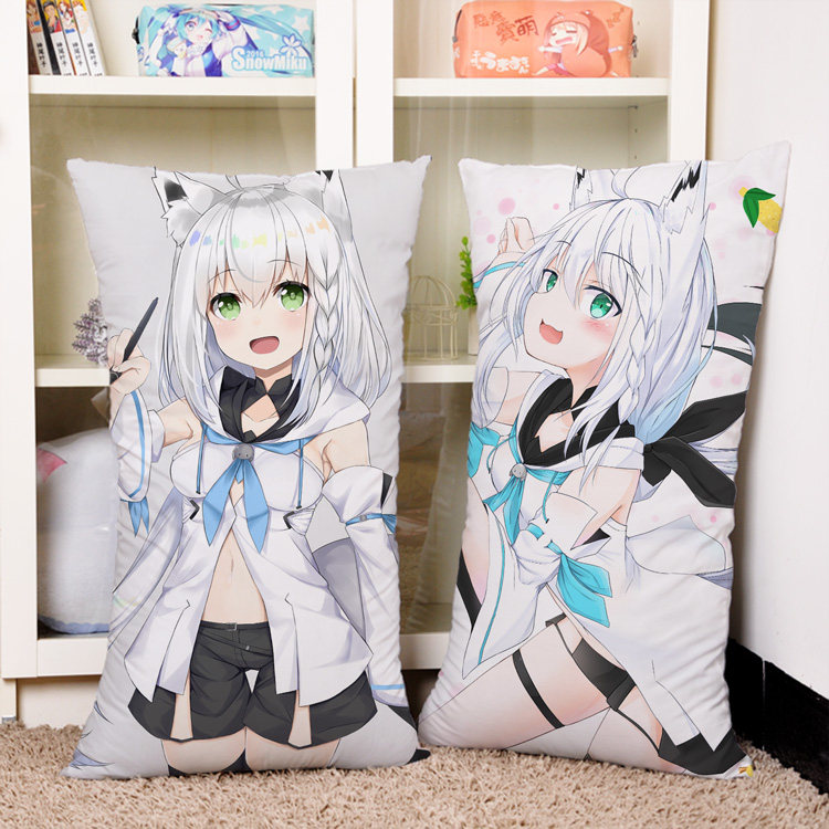 虚拟vtuber白上吹雪小狐狸周边动漫抱枕定制二次元毛绒公仔玩偶