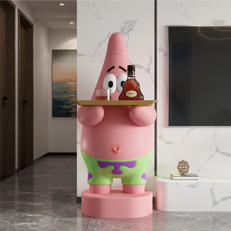 比奇堡扛把子派大星电视柜旁边客厅沙发艺术落地大型摆件大号礼物