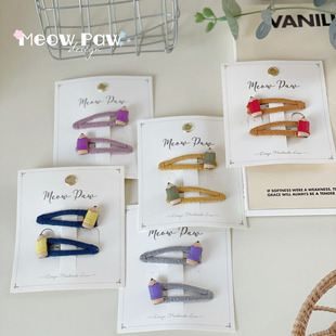 童年小蜡笔BB夹 原创手作可爱学生发饰 进口环保树脂儿童刘海发夹