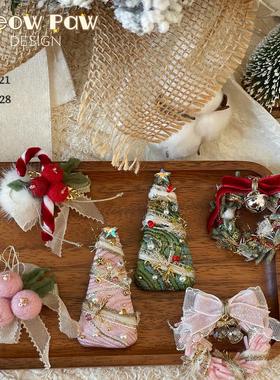 原创设计2024圣诞节发饰手工圣诞树圣诞糖果发夹红色绿色节日头饰