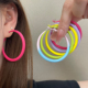 轻奢高级感大耳圈耳饰女 爆款 金属喷漆圈圈彩色个性 耳环2026年新款