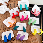 糖果色小众设计感耳环2026年新款 轻奢高级感耳钉耳夹耳饰女 爆款