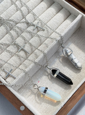 金属双层十字架男女看毛衣链项链