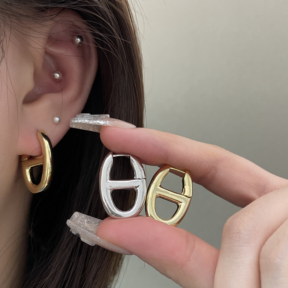 高级感2026新款爆款真金电镀金属猪鼻子耳扣女轻奢小众设计耳环女,饰品/流行首饰/时尚饰品新,耳环,淘宝优惠券,粉丝福利购,淘宝优惠卷
