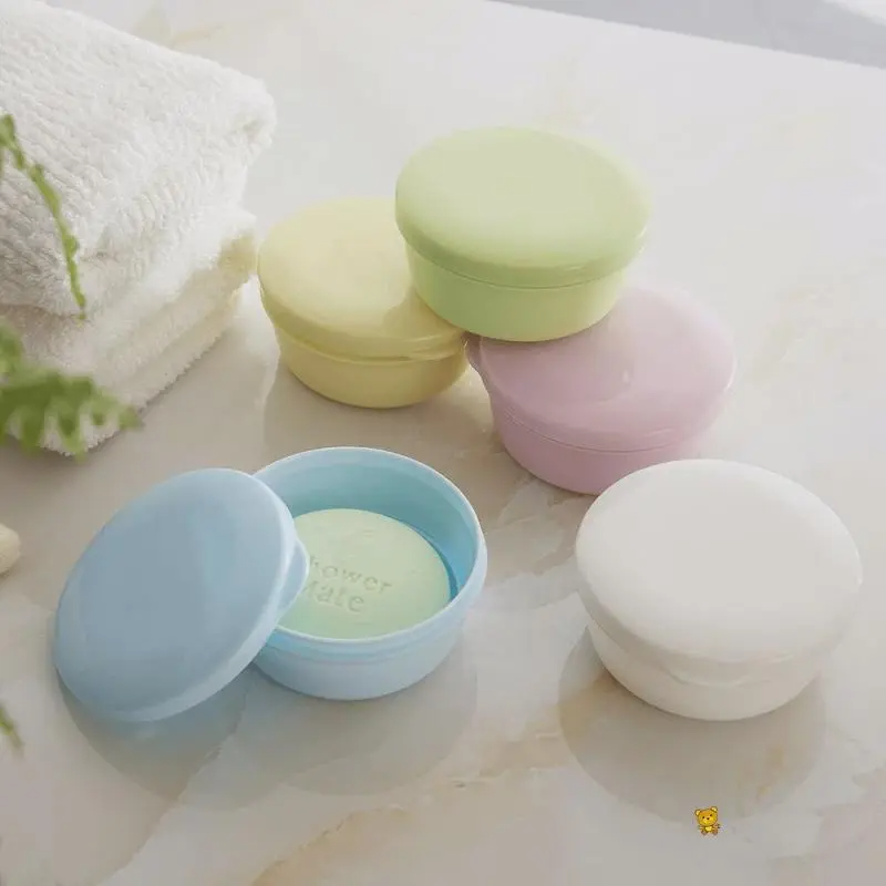 创意旅行密封香皂盒便携双层塑料手工皂卫浴肥皂盒便携圆形