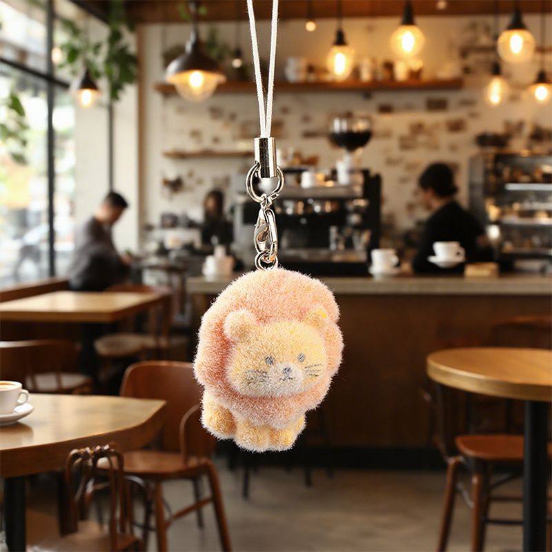 树脂植绒狮子小狗猫咪挂件迷你小玩偶挂饰DIY钥匙扣饰品配件