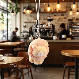 树脂植绒狮子小狗猫咪挂件迷你小玩偶挂饰DIY钥匙扣饰品配件